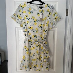 Banana Republic Lemon Print Ruffle Dress